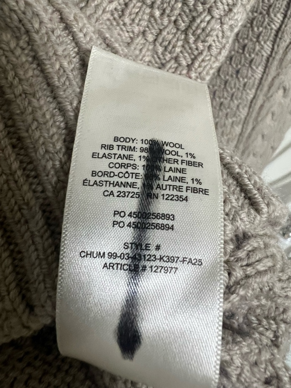 Aritzia Heritage Knit Merino Wool Cable-knit V-Neck Oversized Cardigan Sz S - Picture 13 of 15